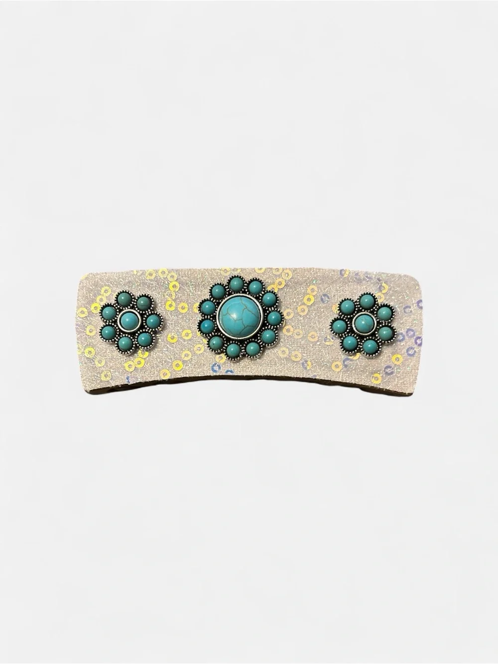 Fashion Turquoise Beaded Floral Hair Clip